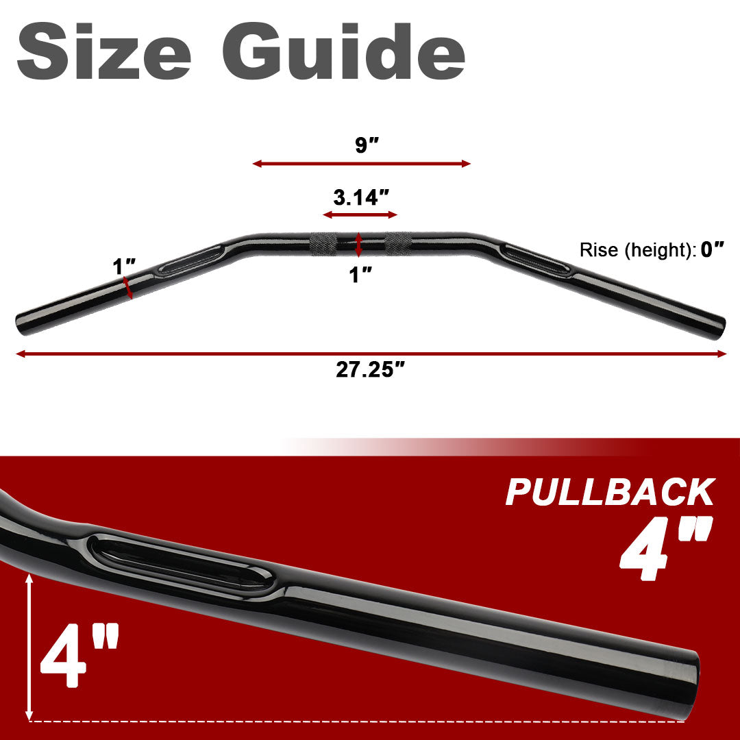 Dimpled Simple Fat Drag Bars for Harley Sportster XL 2007-Later