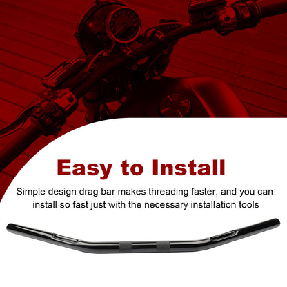Dimpled Simple Fat Drag Bars for Harley Sportster XL 2007-Later