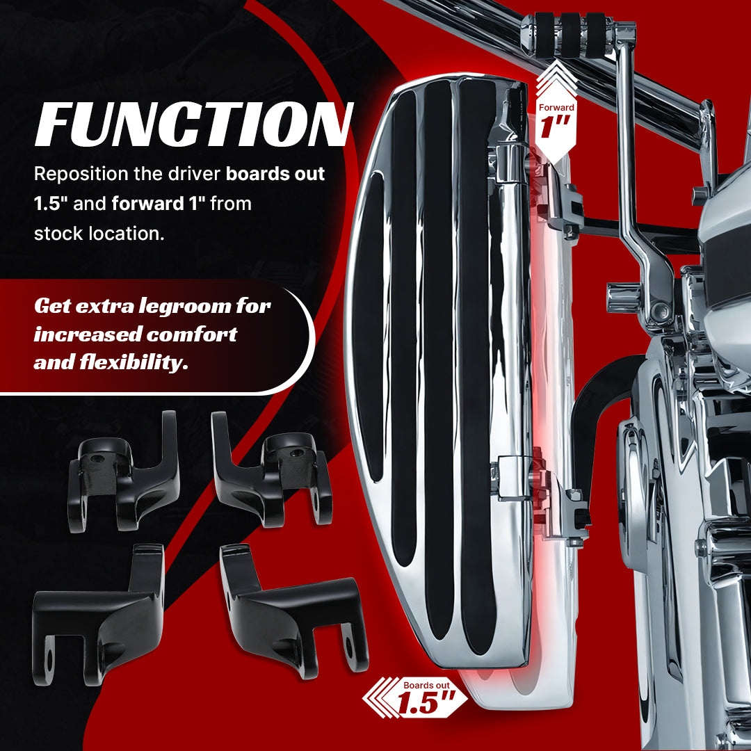 Driver Floorboard Relocation Brackets for Harley Touring 1997-2016