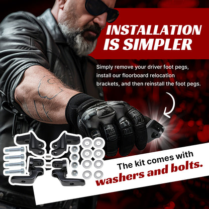 Driver Floorboard Relocation Brackets for Harley Touring 1997-2016