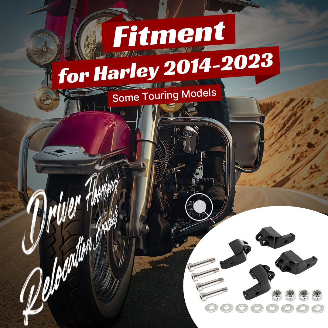 Driver Floorboard Relocation Brackets for Harley Touring 2017-2023