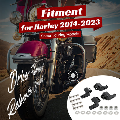 Driver Floorboard Relocation Brackets for Harley Touring 2017-2023