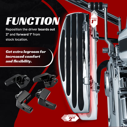 Driver Floorboard Relocation Brackets for Harley Touring 2017-2023