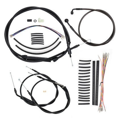 Dyna Cables Kit Handlebar Extended CAN-Bus/Turn Signal Wires/Clutch/Throttle Cables/Brake Line for Harley 1996-2006 Without ABS