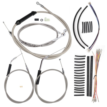Dyna Cables Kit Handlebar Extended CAN-Bus/Turn Signal Wires/Clutch/Throttle Cables/Brake Line for Harley 1996-2006 Without ABS