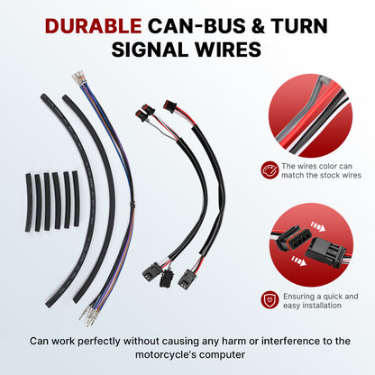 12/14/16 Inch Dyna Cables Kit Handlebar Extended CAN-Bus/Turn Signal Wires/Clutch/Throttle Cables/Brake Line for Harley Dyna 2012-2017 without ABS