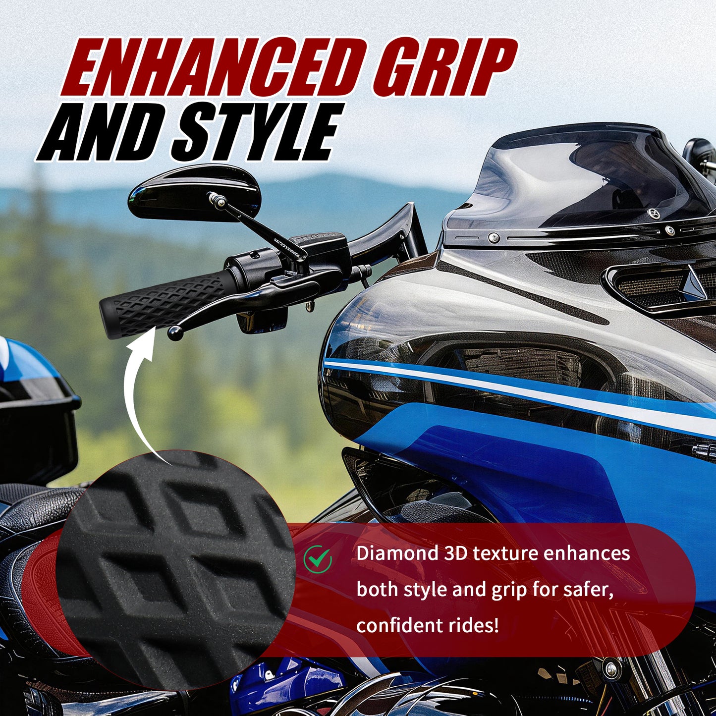 Electronic Throttle Handlebar Hand Grips for Harley Dyna Softail Touring 2008-Later
