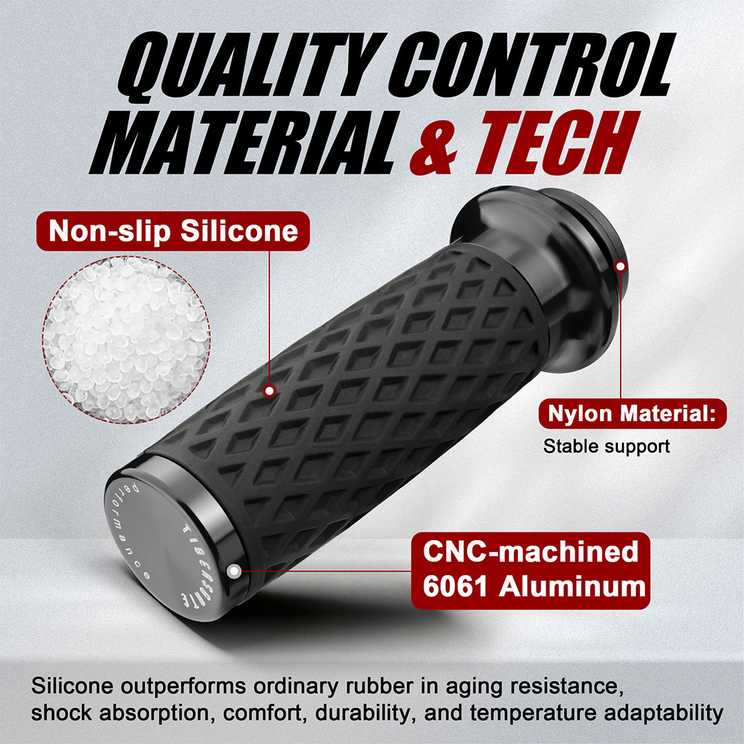 Electronic Throttle Handlebar Hand Grips with Front & Rear End Cap for Harley Dyna Softail Touring 2008-Later