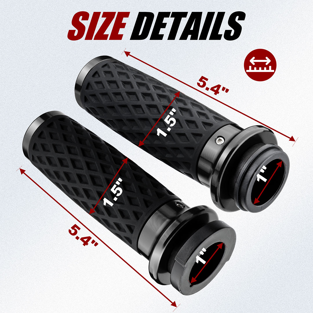 Electronic Throttle Handlebar Hand Grips with Front & Rear End Cap for Harley Dyna Softail Touring 2008-Later