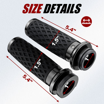 Electronic Throttle Handlebar Hand Grips with Front & Rear End Cap for Harley Dyna Softail Touring 2008-Later