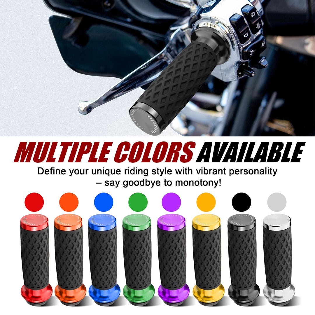 Electronic Throttle Handlebar Hand Grips with Front & Rear End Cap for Harley Dyna Softail Touring 2008-Later