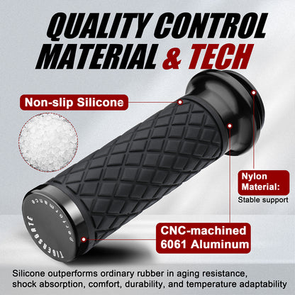 Electronic Throttle Handlebar Hand Grips with Front & Rear End Cap for Harley Softail Street/Road Glide 2023-Later