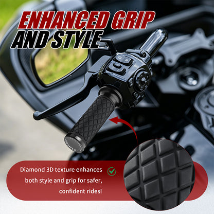 Electronic Throttle Handlebar Hand Grips with Front & Rear End Cap for Harley Softail Street/Road Glide 2023-Later