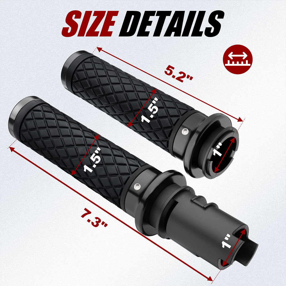 Electronic Throttle Handlebar Hand Grips with Front & Rear End Cap for Harley Softail Street/Road Glide 2023-Later