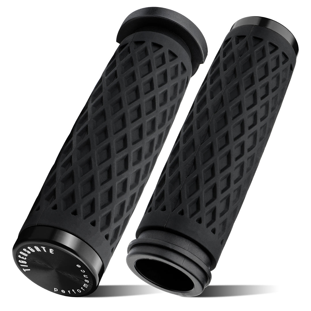 1 Inch Electronic Throttle Handlebar Hand Grips with Rear End Cap for Harley Dyna Softail Touring 2008-Later