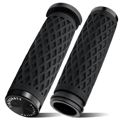 1 Inch Electronic Throttle Handlebar Hand Grips with Rear End Cap for Harley Dyna Softail Touring 2008-Later