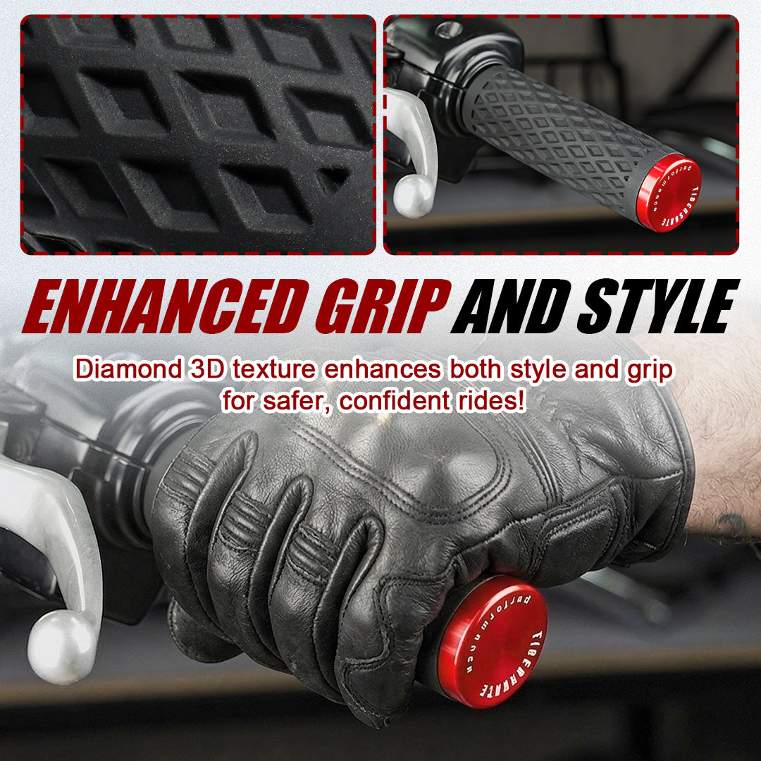 1 Inch Electronic Throttle Handlebar Hand Grips with Rear End Cap for Harley Dyna Softail Touring 2008-Later