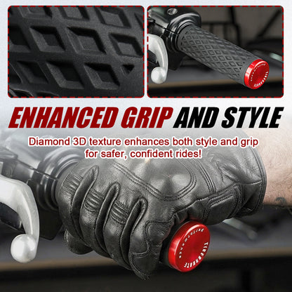 1 Inch Electronic Throttle Handlebar Hand Grips with Rear End Cap for Harley Dyna Softail Touring 2008-Later