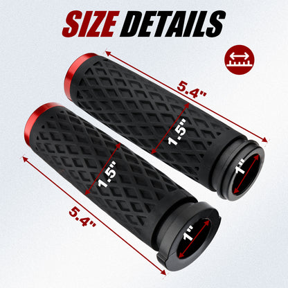 1 Inch Electronic Throttle Handlebar Hand Grips with Rear End Cap for Harley Dyna Softail Touring 2008-Later