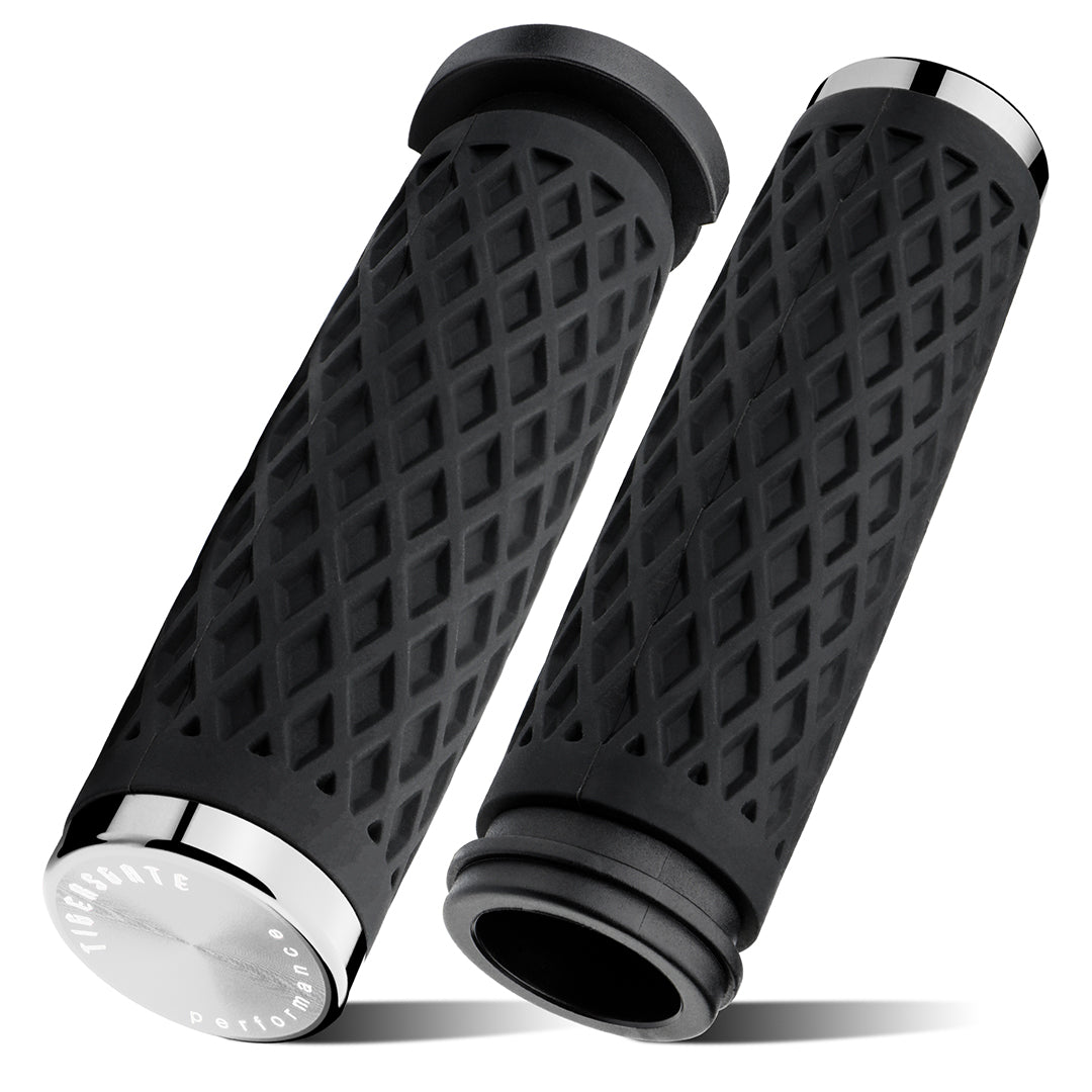 1 Inch Electronic Throttle Handlebar Hand Grips with Rear End Cap for Harley Dyna Softail Touring 2008-Later
