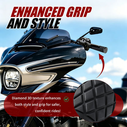 Electronic Throttle Handlebar Hand Grips with Rear End Cap for Harley Softail Street/Road Glide 2023-Later
