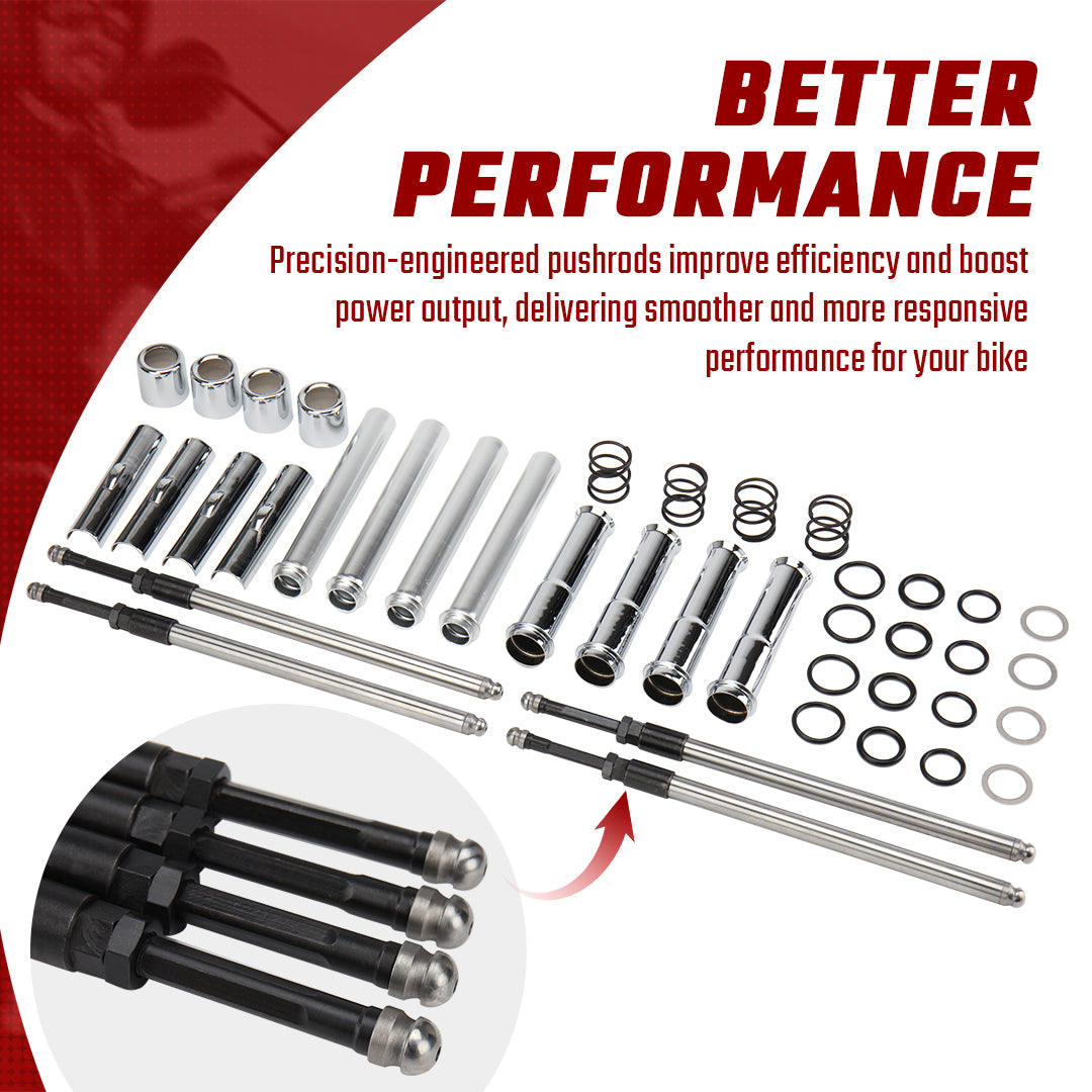 EVO Adjustable Pushrods & Covers Kit for Harley Evolution 1984-1999 Dyna Softail FXR Touring Models