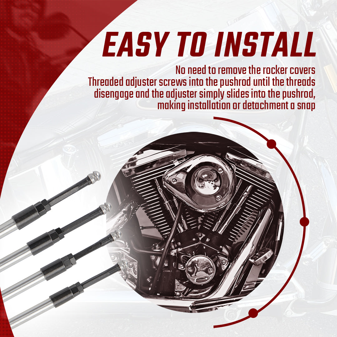 EVO Big Twin Adjustable Pushrods Kit for Harley 1984-1999