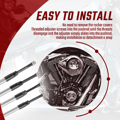 EVO Big Twin Adjustable Pushrods Kit for Harley 1984-1999