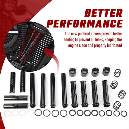 EVO Pushrod Covers Kit for Harley Evolution 1984-1999 Softail Dyna FXR Touring Models