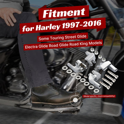 Driver Floorboard Relocation Brackets for Harley Touring 1997-2016