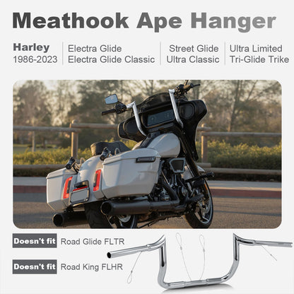 For Harley 1986-2023 Touring Handlebars with 8"/10"/12"/14"