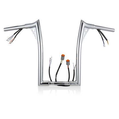 For Harley Softail/Dyna/Sportster/Road King 1996-2006 Bat Wing Meathook Pre-wired Ape Hangers