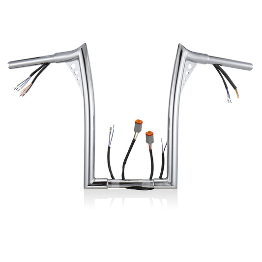 For Harley Softail/Dyna/Sportster/Road King 1996-2006 Bat Wing Meathook Pre-wired Ape Hangers