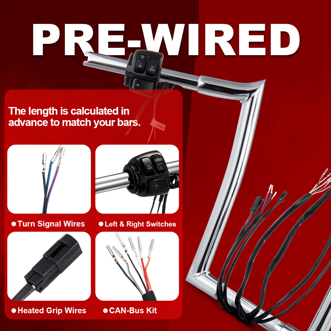 For Harley 1996-2006 Pre-wired Handlebar with Switch Control Kit