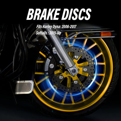 For Harley 2006-2017 Dyna/Softail 14 Inch Front Brake Disc Rotors