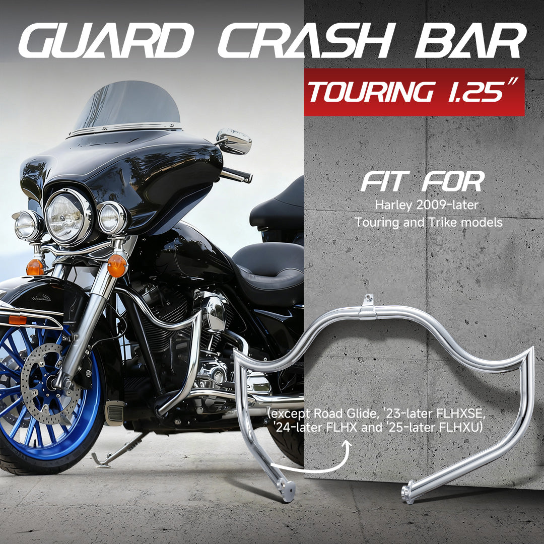 For Harley 2009-Later Touring Engine Guard Meathook Crash Bar
