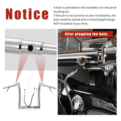 For Harley Road Glide 2014-2023 1.5 Inch Fat Meathook Ape Hangers with Pre-wired CAN-Bus Wire and Guiding Line