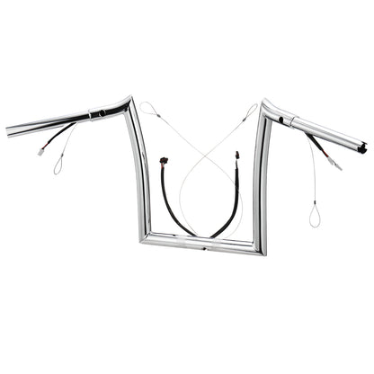 For Harley Road Glide 2014-2023 1.25 Inch Fat Ape Hangers with CAN-Bus and Guiding Line