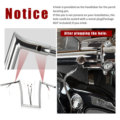 For Harley Road Glide 2014-2023 1.25 Inch Fat Ape Hangers with CAN-Bus and Guiding Line