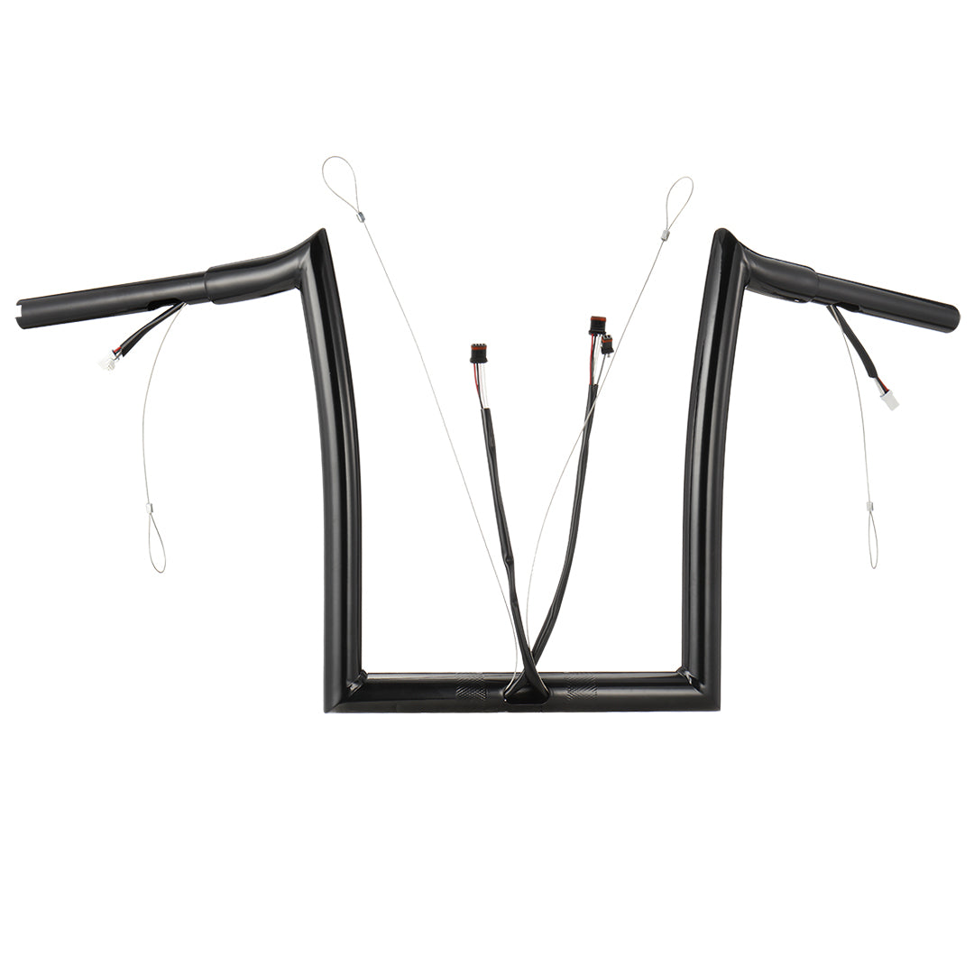 For Harley Road Glide 2014-2023 1.25 Inch Fat Ape Hangers with CAN-Bus and Guiding Line