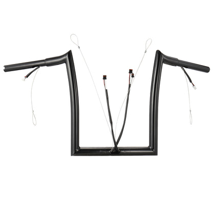 For Harley Road Glide 2014-2023 1.25 Inch Fat Ape Hangers with CAN-Bus and Guiding Line