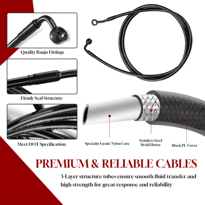 For Harley Road Glide 2021-2023 ABS Model Prewired Handlebars with Cable Kit