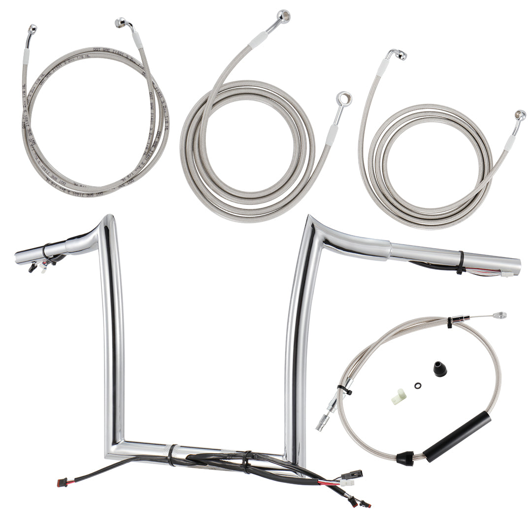 For Harley Road Glide 2021-2023 ABS Model Prewired Handlebars with Cable Kit