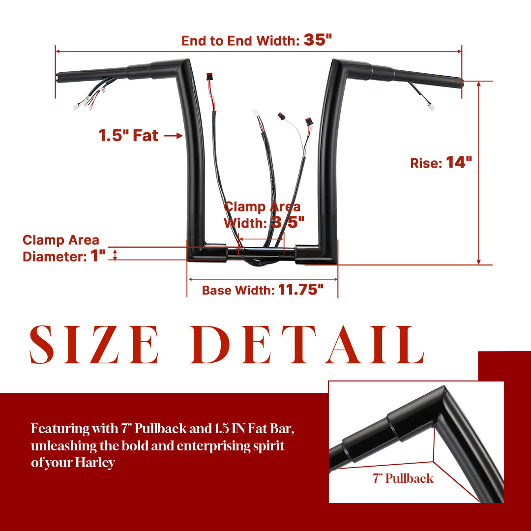 For Harley Road King 2016-2023 Pre-wired Handlebars with Can-Bus & TBW Wires Kit