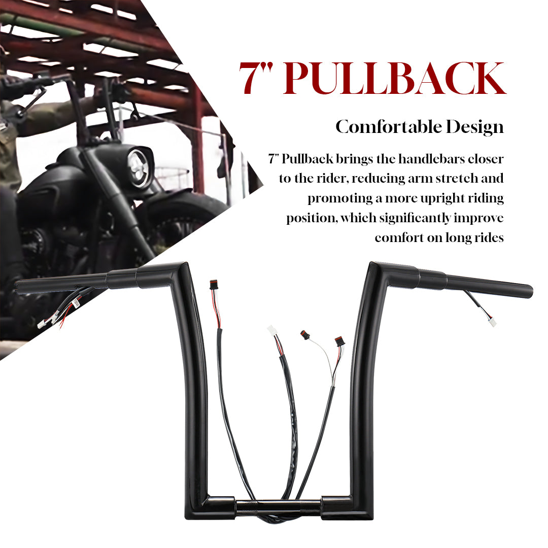 For Harley Road King 2016-2023 Pre-wired Handlebars with Can-Bus & TBW Wires Kit