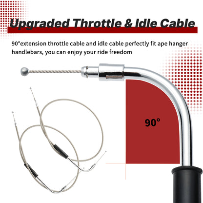 For Harley Softail 2011-2015 12/14/16 Inch Extended Cable Kits with ABS