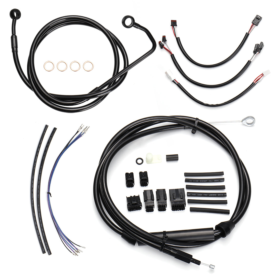 For Harley Softail 2016-2017 Extended Cable Kit with Throttle Clutch Brake Line CAN-Bus Front Turn Signal Wires fit ABS Models