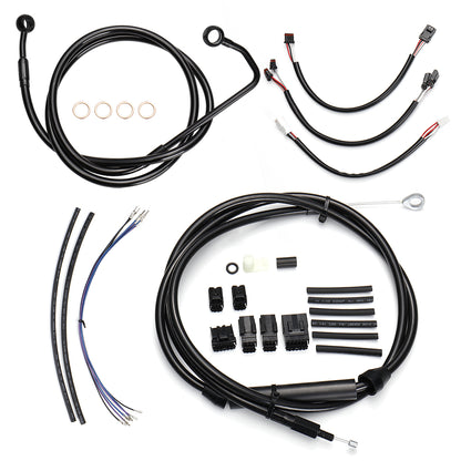 For Harley Softail 2016-2017 Extended Cable Kit with Throttle Clutch Brake Line CAN-Bus Front Turn Signal Wires fit ABS Models