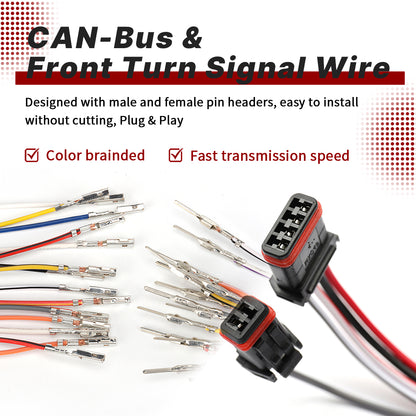 For Harley Softail 2016-2017 Extended Cable Kit with Throttle Clutch Brake Line CAN-Bus Front Turn Signal Wires fit ABS Models