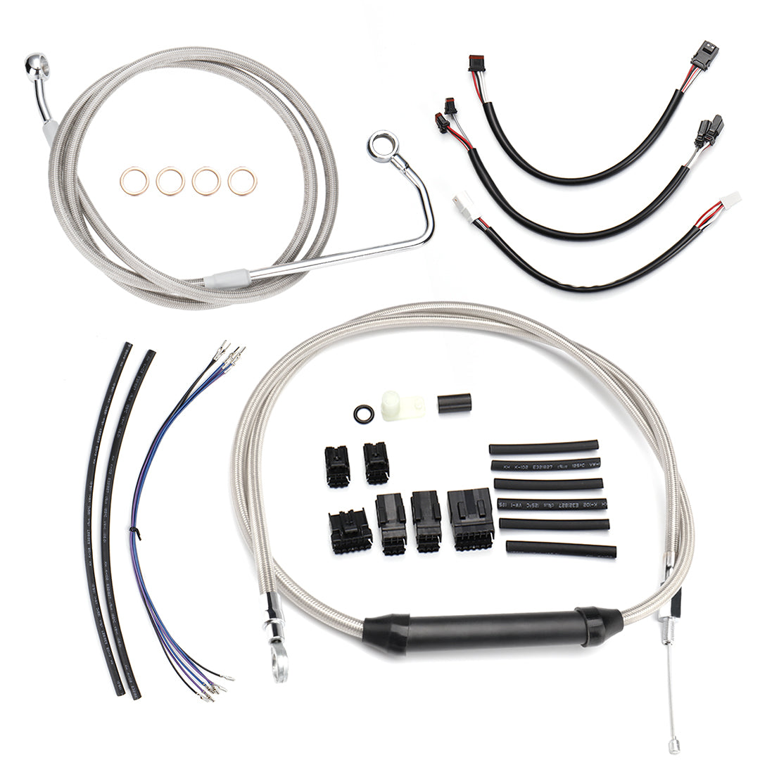 For Harley Softail 2016-2017 Extended Cable Kit with Throttle Clutch Brake Line CAN-Bus Front Turn Signal Wires fit ABS Models